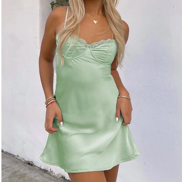 Princess Polly Mint Green Mini Dress - Picture 1 of 13